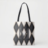 Black & White Harlequin Dramatic Custom Monogram Tasche (Vorderseite)