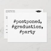 Black & White Hashtag Zurückgestellte Graduierungs Postkarte (Vorne/Hinten)