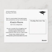 Black & White Hashtag Zurückgestellte Graduierungs Postkarte (Rückseite)