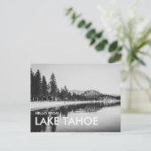 Black & White Hello aus Lake Tahoe Postcard Postkarte (Stehend Vorderseite)