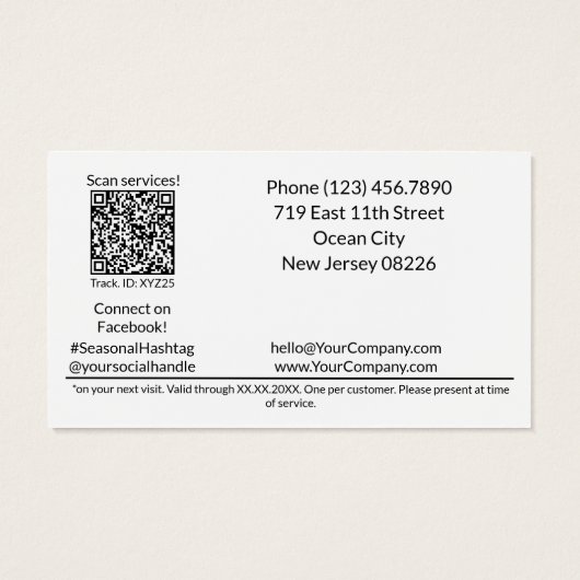 Black & White Holiday Chef Gratis Geschenkgutschei (Rückseite)