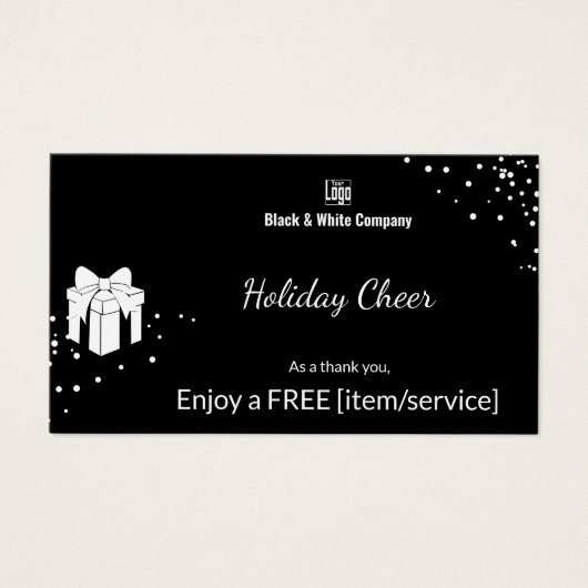 Black & White Holiday Chef Gratis Geschenkgutschei (Vorderseite)