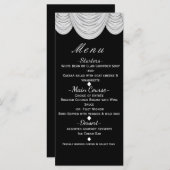 Black & White HOLLYWOOD Vorhänge Elegantes Menü Menükarte (Vorne/Hinten)