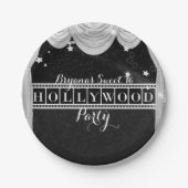 Black & White HOLLYWOOD Vorhänge Elegantes Party Pappteller (Vorderseite)