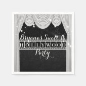 Black & White HOLLYWOOD Vorhänge Elegantes Party Serviette (Vorderseite)