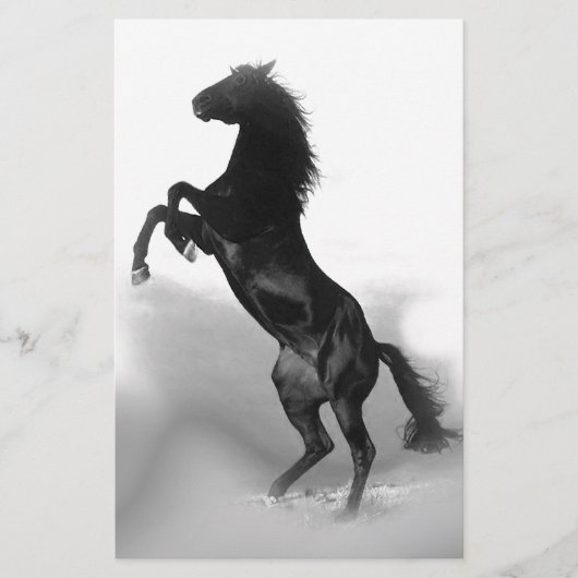 Black White Horse Briefpapier (Vorderseite)