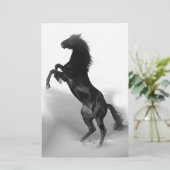 Black White Horse Briefpapier (Stehend Vorderseite)