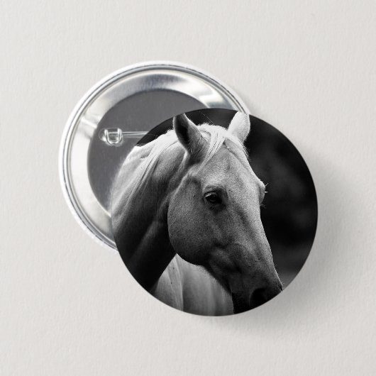 Black White Horse Button (Vorne & Hinten)