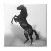Black White Horse Fliese (Vorderseite)