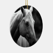 Black White Horse Keramikornament (Rechts)
