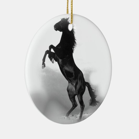 Black White Horse Keramikornament (Rechts)