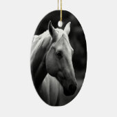 Black White Horse Keramikornament (Rechts)