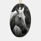 Black White Horse Keramikornament (Links)