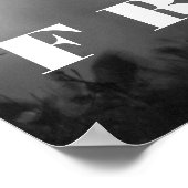 Black White Horse Motivational Freedom Artwork Poster (Ecke)