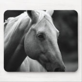 Black White Horse Mousepad (Vorne)