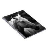 Black White Horse Notizblock (Rechte Seite)