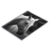 Black White Horse Notizblock (Linke Seite)