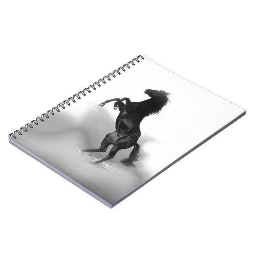 Black White Horse Notizblock (Linke Seite)