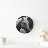 Black White Horse Runde Wanduhr (Zuhause)