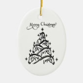 Black & White Horse Tree Ornament  (Vorne)