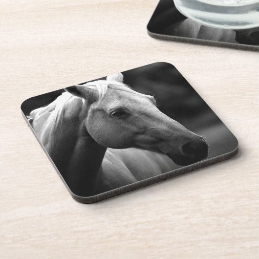 Black White Horse Untersetzer (Linke Seite)