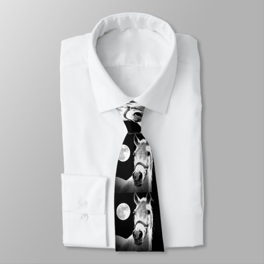 Black & White Horst - Vollmond bei Night Krawatte (Gebunden)