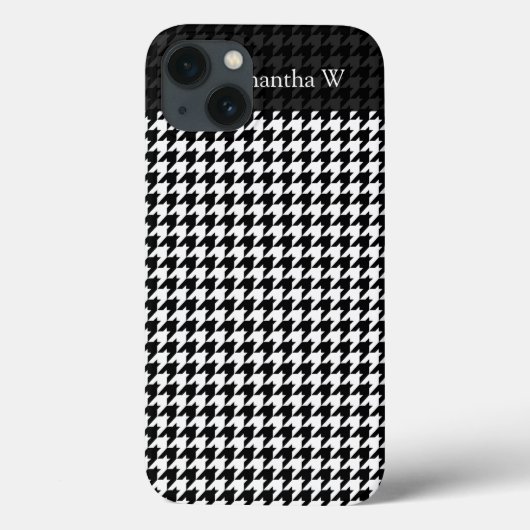 Black/White Houndstooth Stylish Fashion Designer Case-Mate iPhone Hülle (Rückseite)