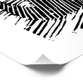 Black & White Howling Husky am Abend Linocut Poster (Ecke)