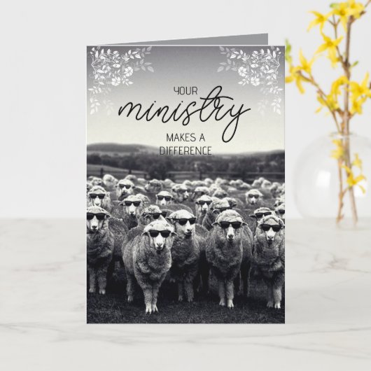 Black & White Humorous Pastor Appreciation Card Karte (Gelbe Blume)