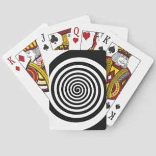 Black & White Hypnotic Spiral Spielkarten