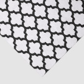 Black & White Ikat Quatrefoil Geometric Pattern Seidenpapier (Ausschnitt)