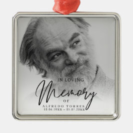 Black & White In Loving Memory Funeral Ornament Aus Metall