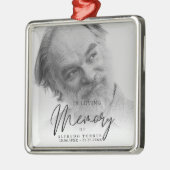 Black & White In Loving Memory Funeral Ornament Aus Metall (Links)