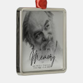 Black & White In Loving Memory Funeral  Ornament Aus Metall (Rechts)