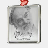 Black & White In Loving Memory Funeral  Ornament Aus Metall (Links)