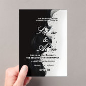 Black & White Ink Art Wedding Invitation Acryleinladungen (Insitu (Handheld))