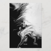 Black & White Ink Art Wedding Invitation Einladung (Rückseite)
