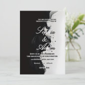 Black & White Ink Art Wedding Invitation Einladung (Stehend Vorderseite)