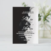 Black & White Ink Art Wedding Invitation RSVP Karte (Stehend Vorderseite)