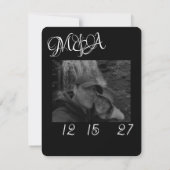 Black White Ink Save the Date Photo Card (Rückseite)