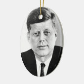 Black & White Jack JFK John F. Kennedy Keramik Ornament (Links)