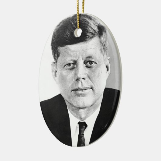 Black & White Jack JFK John F. Kennedy Keramik Ornament (Links)