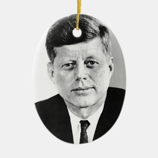 Black & White Jack JFK John F. Kennedy Keramik Ornament (Vorne)