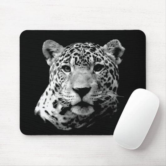 Black & White Jaguar Mousepad (Mit Mouse)