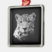 Black & White Jaguar Ornament Aus Metall (Links)