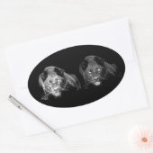 Black & White Jaguar Ovaler Aufkleber (Umschlag)