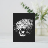 Black & White Jaguar Postkarte (Stehend Vorderseite)