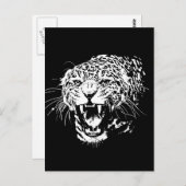 Black & White Jaguar Postkarte (Vorne/Hinten)
