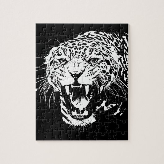 Black & White Jaguar Puzzle (Vertikal)