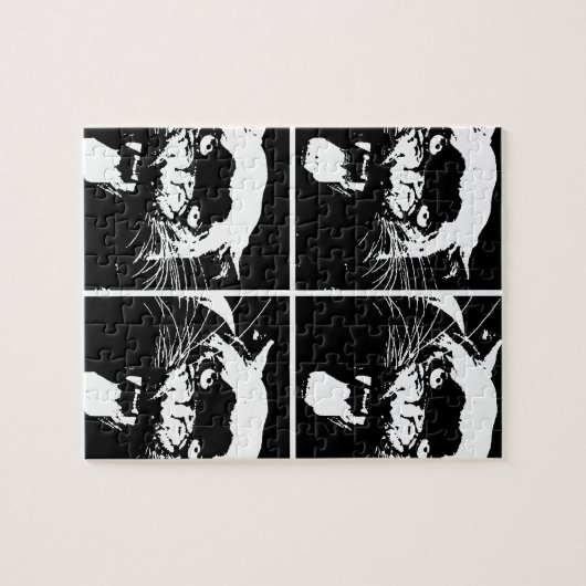 Black & White Jaguar Puzzle (Horizontal)